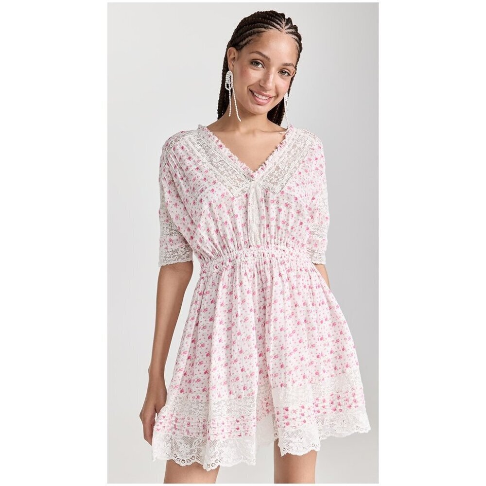 LOVESHACKFANCY Newton Dress in Poppy Pink Size Large - Picture 11 of 12